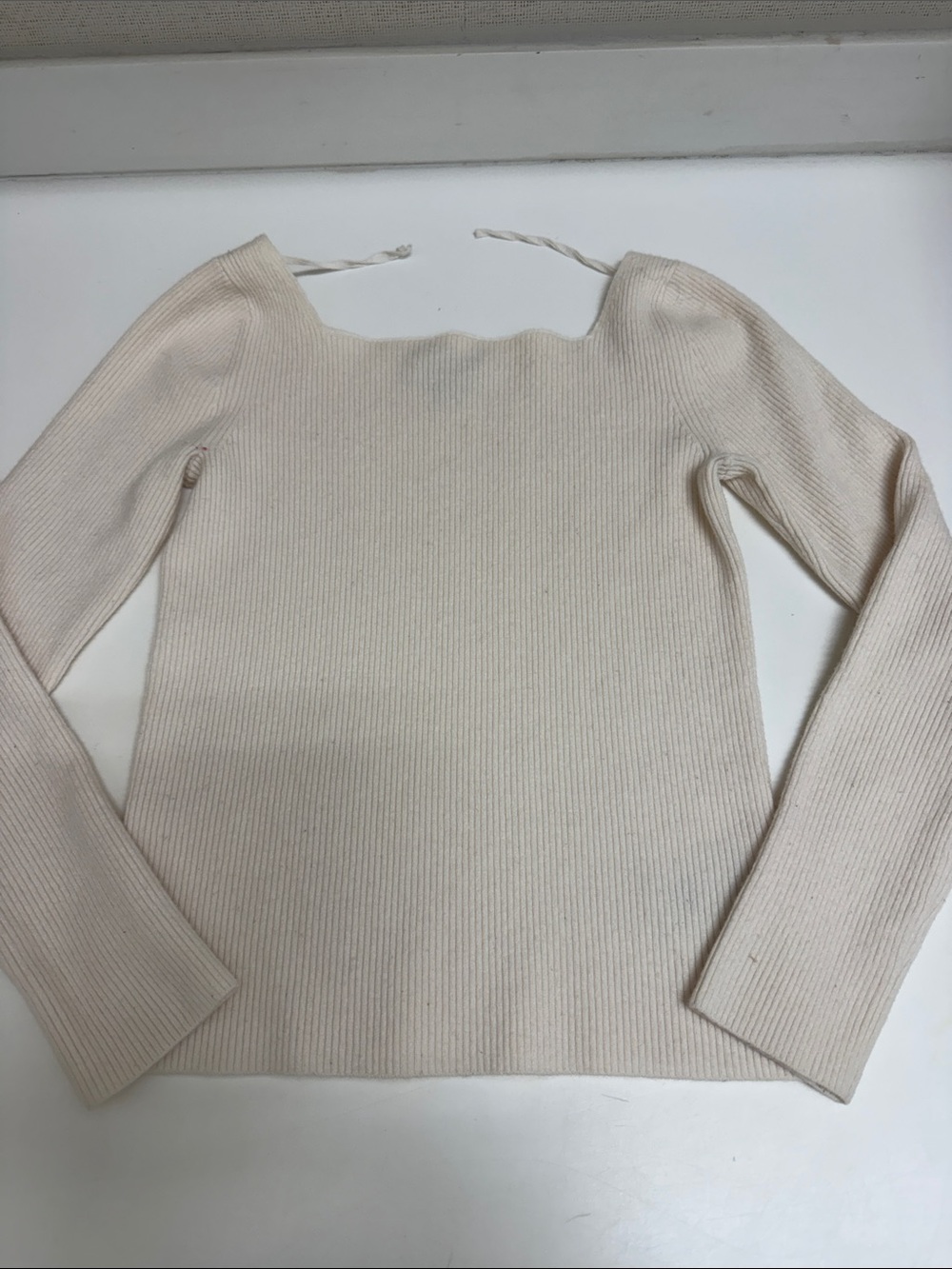 & Other Stories Off-the-Shoulder Ribbed Sweater in Cream